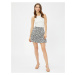 Koton Floral Mini Skirt with Layered Elastic Waist Ecovero® Viscose