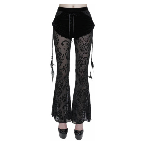 kalhoty dámské devil fashion - gothic drawstring mesh splice flared