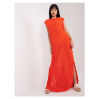 Oranžové pletené šaty vestového střihu