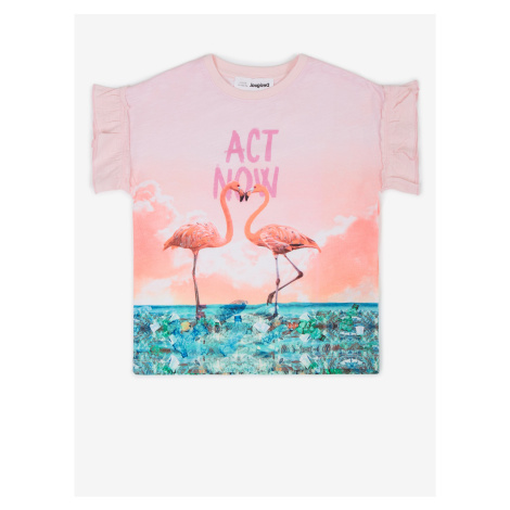 Růžové holčičí tričko Desigual Velez