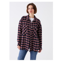 LC Waikiki LCW Women's Casual Patterned Oversize Lumberjack Shirt Jacket