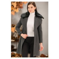 Z6643 DEWBERRY WOMEN'S COAT-FLAT OPEN ANTHRACITE