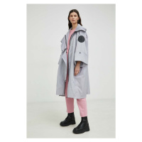Kabát MMC STUDIO dámský, šedá barva, přechodný, oversize