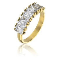 Marc Malone Blyštivý pozlacený prsten se zirkony Leila White Ring MCR23061G