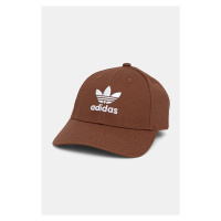 Bavlněná baseballová čepice adidas Originals hnědá barva, s aplikací, IX7572