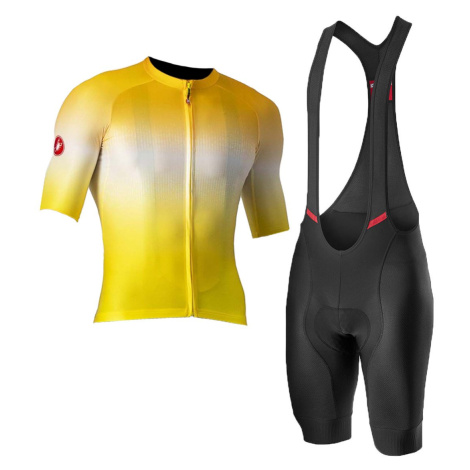 CASTELLI Cyklistický krátký dres a krátké kalhoty - AERO RACE 6.0 - žlutá/černá