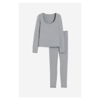 H & M - Pyžamový vršek a kalhoty - šedá