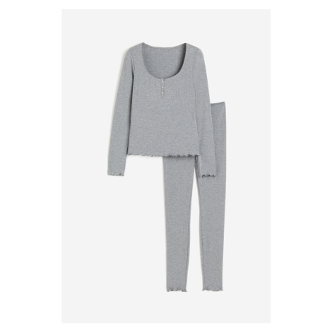 H & M - Pyžamový vršek a kalhoty - šedá H&M
