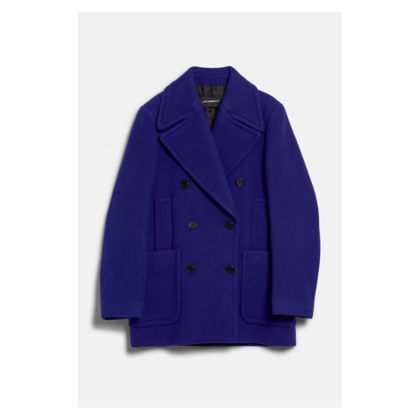 Kabát karl lagerfeld wool peacoat deep purple