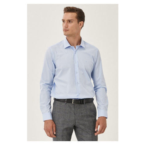 ALTINYILDIZ CLASSICS Men's Light Blue Slim Fit Slim Fit Classic Collar Cotton Shirt AC&Co / Altınyıldız Classics
