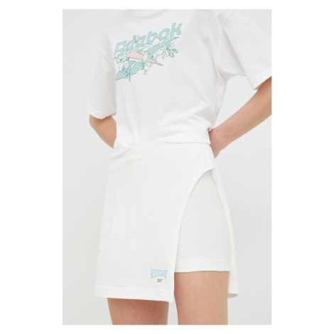 Bavlněná sukně Reebok Classic bílá barva, mini