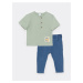 LC Waikiki Crew Neck Short Sleeved Baby Boy T-Shirt And Jeans 2-Pack Set