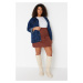 Trendyol Curve Brown Pleated Mini Woven Skirt
