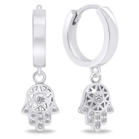 Brilio Silver Fashion stříbrné kruhy Hamsa EA643W