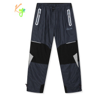 Chlapecké zateplené outdoorové kalhoty KUGO C8861, šedá / šedomodrá výšivka Barva: Šedá