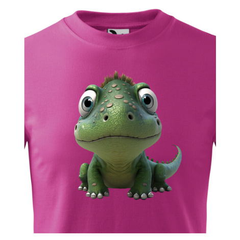 Dětské tričko - dinosaurus - roztomilý barevný motiv s plnými barvami BezvaTriko
