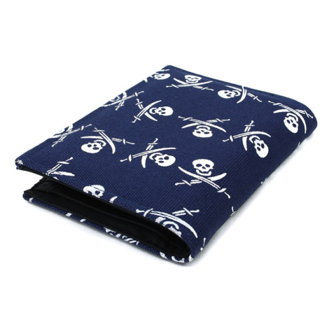 Tmavě modrá textilní peněženka s potiskem Skulls HG Style