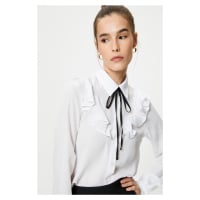 Koton Women's Off White Shirt