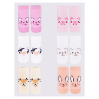Yoclub Kids's Girls' Ankle Thin Cotton Socks Patterns Colours 6-Pack SKS-0072G-AA00-004