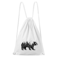 DOBRÝ TRIKO Bavlněný batoh s potiskem Medvěd Barva: Bílá