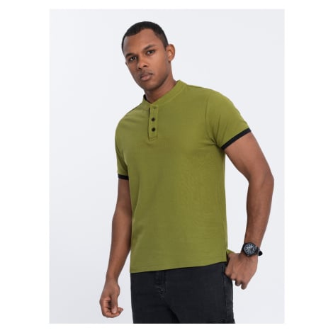 Světle zelené pánské polo tričko Ombre Clothing
