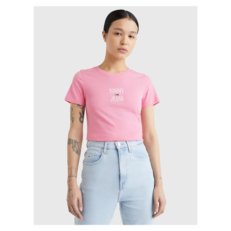 Tommy Jeans dámské růžové tričko Tommy Hilfiger