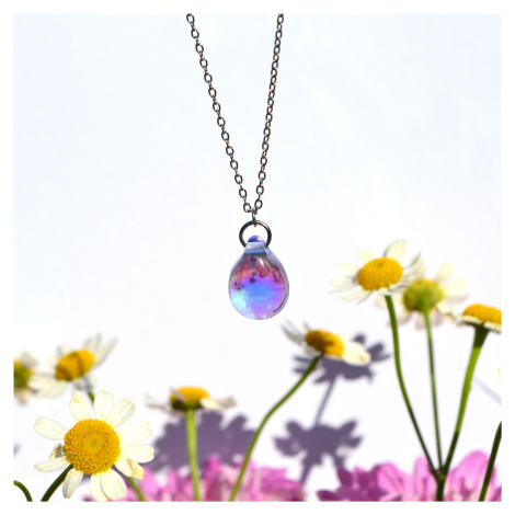 Šperk z pravého českého skla - Náhrdelník Kapka štěstí