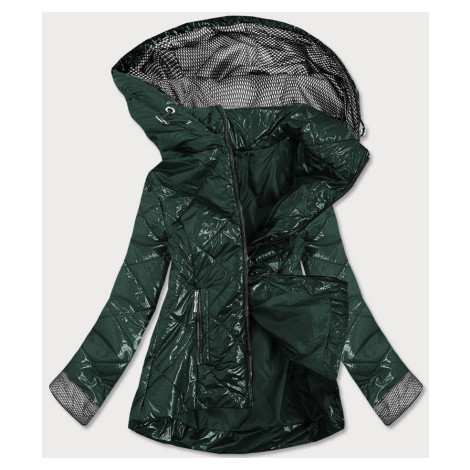 Lesklá zelená prošívaná dámská bunda (B9573) S'WEST