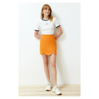 Trendyol Orange Slit Detailed Mini Length Woven Skirt