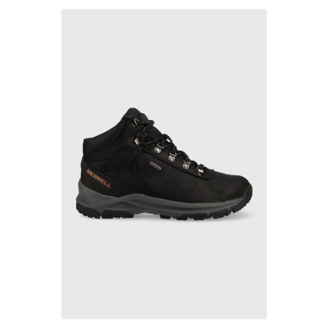 Boty Merrell Erie Mid Leather Waterproof pánské, černá barva