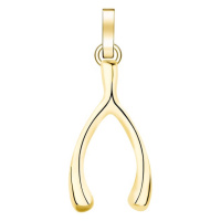 Rosefield Slušivý pozlacený přívěsek Wishbone The Pendant PE-Gold-WISHBONE