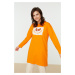 Trendyol Orange Printed 100% Cotton Knitted Tunic