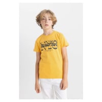 DEFACTO Boy's Crew Neck Printed Short Sleeve T-Shirt