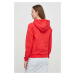 Mikina Polo Ralph Lauren dámská, červená barva, s kapucí, hladká