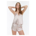 Trendyol Satin Woven Pajama Set with Powder Back Detail