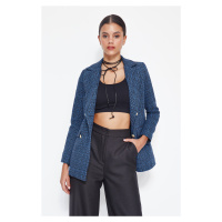 Trendyol Tweed Blazer Jacket With Indigo Woven Lining