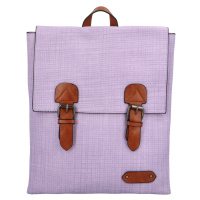 Trendový dámský koženkový batoh Nava, světle fialový