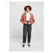 Ladies Short Oversized Zip Jacket - terracotta