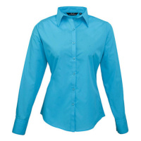 Premier Workwear Dámská košile s dlouhým rukávem PR300 Turquoise -ca. Pantone 312