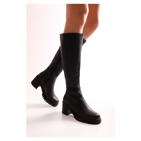 Shoeberry Women's Aycen Black Tone Boots, Black Tone