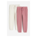 H & M - Kalhoty jogger 2 kusy - růžová