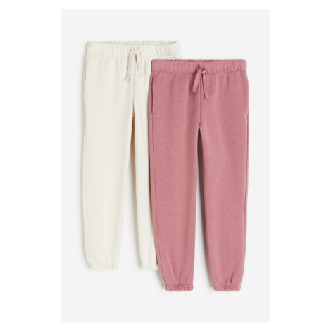H & M - Kalhoty jogger 2 kusy - růžová H&M