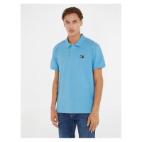 Světle modré pánské polo tričko Tommy Jeans Badge Polo - Pánské