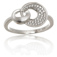 Stříbrný prsten s čirými zirkony STRP0458F