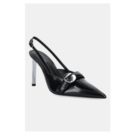 Kožené lodičky Coperni Slingback Belt Heel černá barva, COPSH82F6052