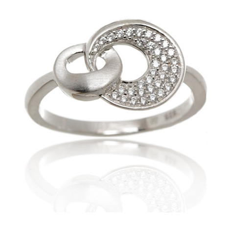 Stříbrný prsten s čirými zirkony STRP0458F Ego Fashion