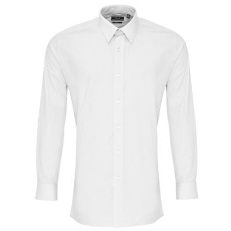 Premier Workwear Pánská košile s dlouhým rukávem PR204 White