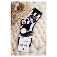 Dámské neladící ponožky s medvídkem, černá a bílá