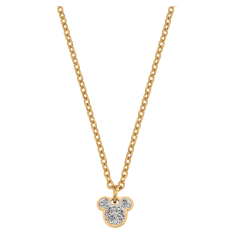 Disney Půvabný pozlacený náhrdelník Mickey and Minnie Mouse N600581YRWL-B.CS (řetízek, přívěsek)