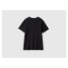 Benetton, Black T-shirt In Slub Cotton